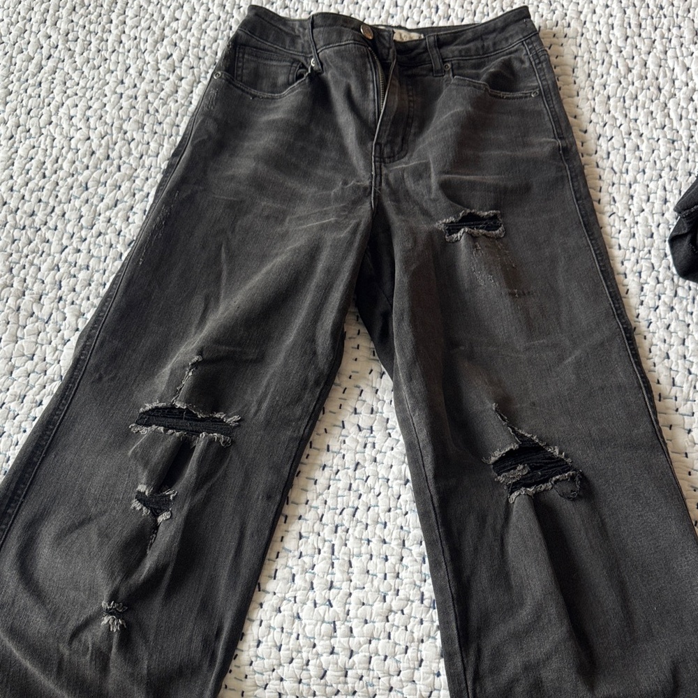 Harper Heritage Distressed Black Jeans